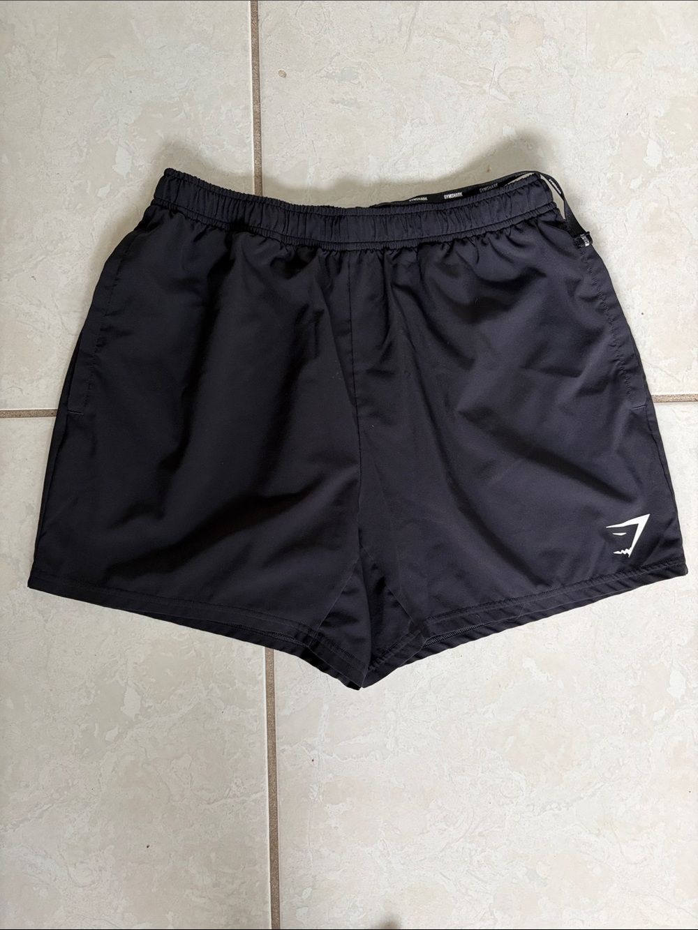 Gymshark Black Men's Athletic Shorts with White Logo